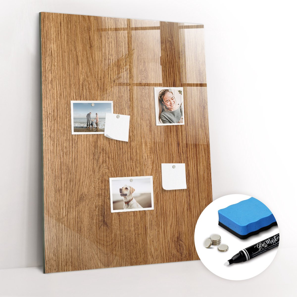 Tulup Whitebord - Licht hout, warme tint - 70 x 100 cm - Bruin Memo Magneetbord - Gratis 5 Sterke Magneten + Whiteboard Marker & Wisser - Scandinavisch Design Bord - Memobord Magnetisch - Notitiebord Werkplek