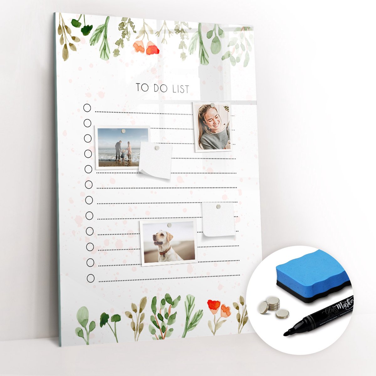 Tulup Whitebord - Lijst van vandaag - 60 x 90 cm - Veelkleurig Metalen magneetborden met lijst - Gratis 5 Sterke Magneten + Whiteboard Marker & Wisser - Interieur Accessoires Kantoor - Memobord Keuken - Productiviteit Tools