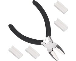 Nylon Tang Sieraden Maken Tang Gereedschap Koolstofstaal Tang Gereedschap Kaak Tang voor Kralen, Looping, Shaping Wire, Sieraden Maken, Zwart (550260_1-KALIONE-UK)