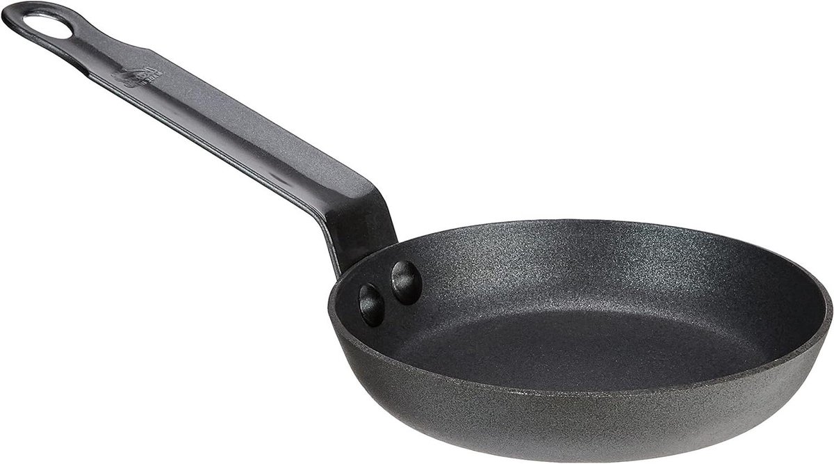 Koekenpan - Koekenpan met antiaanbaklaag - Koken en bakken - Geschikt voor alle warmtebronnen - 12 cm - Zwart