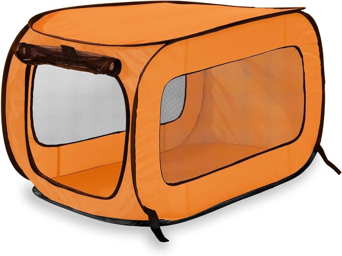 Draagbare Hondenbench - Reiskennel - Reizen Kamperen - Inklapbaar Pop-up - 91 x 56 x 56 cm - Oranje