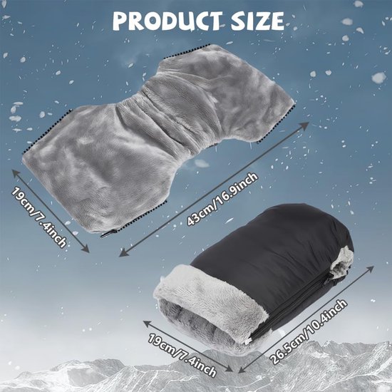 Kinderwagen Handwarmers - Wandelwagen Mof - Winterse Uitjes - Waterdicht Winddicht - Universele Maat - Zwart — afbeelding 4