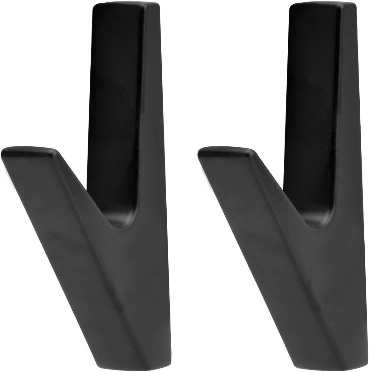 Matte Zwarte Kledinghaken - 2 Stuks Wandhaken van RVS voor Vintage Stijl, Jassen, Handdoeken en Keukenaccessoires
