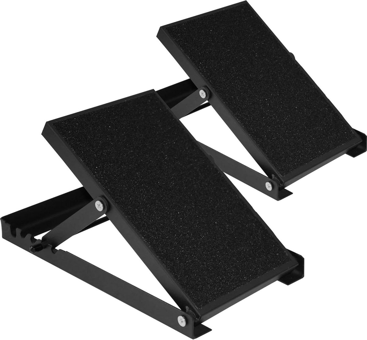 Squat Wedge Set - Kuitstretch Wig - Beentraining Verbeteren - 4 Verstelbare Hoeken - Set van 2 - Zwart