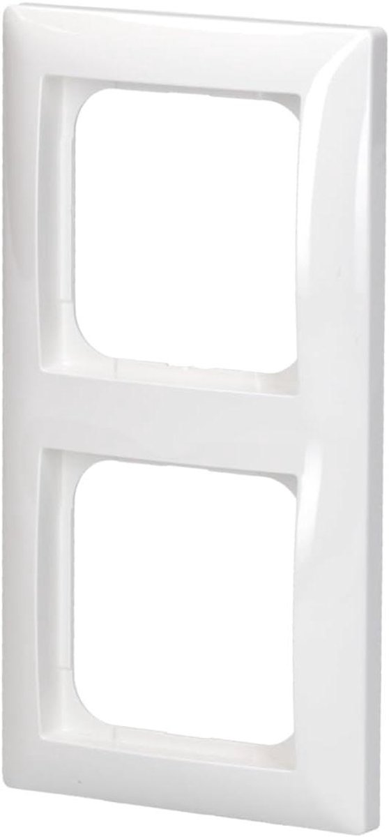 Afdekframe 2-voudig - Wandcontactdoos frame - Wandmontage - Halogeenvrij kunststof - 2-fach - Alpinewit