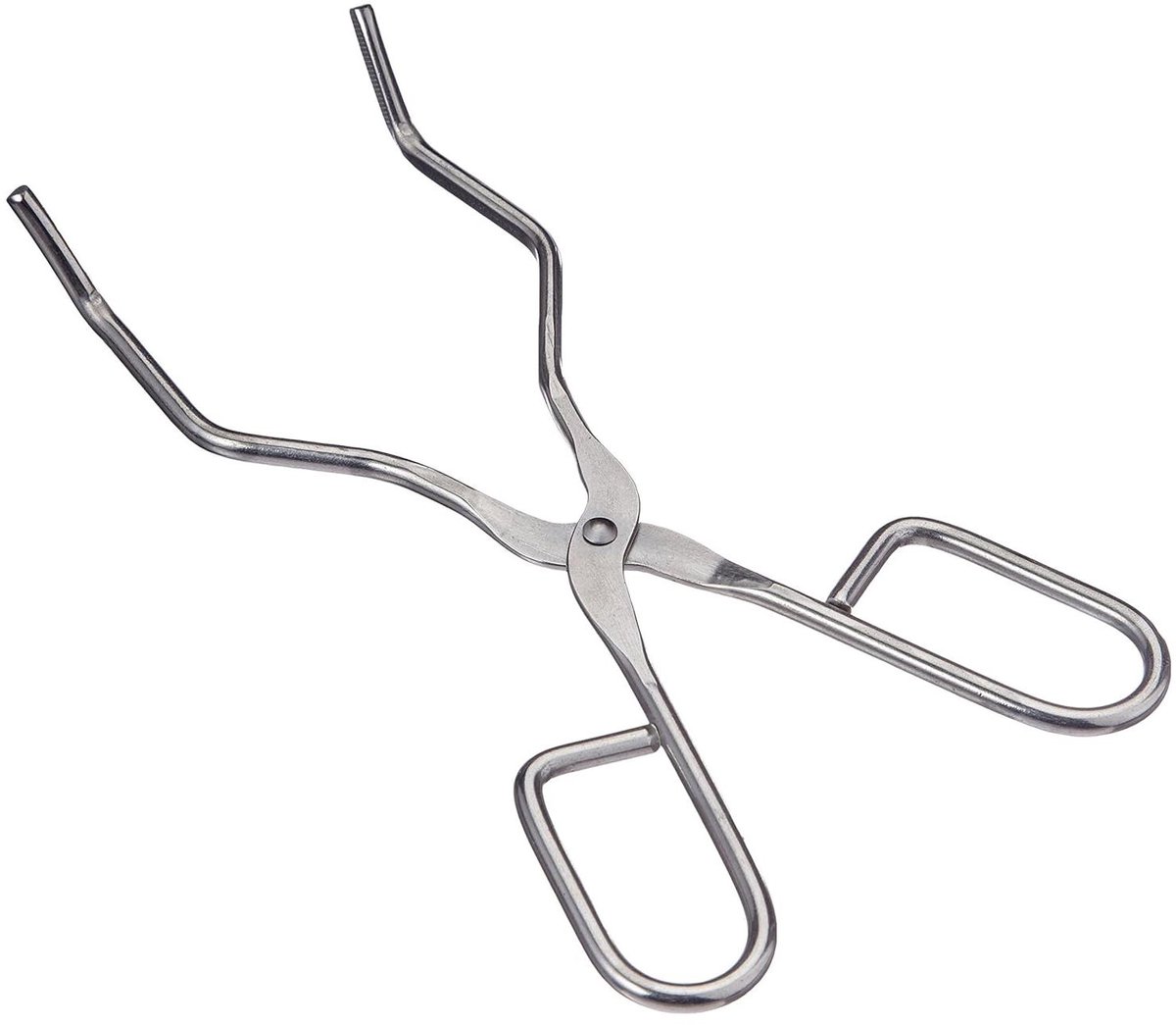 Zegeltang RVS - Labtang Kroestang - Laboratorium Werk - Gebogen Geslepen Punten - 200 mm - Zilver