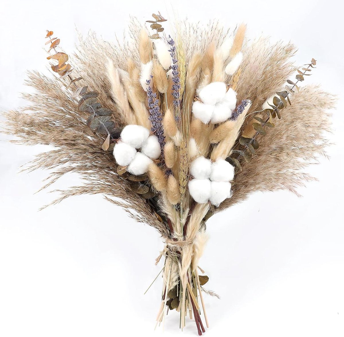 Boeket Gedroogde Bloemen - Pampasgras Decoratie - Huis Aankleden - 86 Natuurlijke Stelen - 42-46 cm - Natuurlijke Kleuren