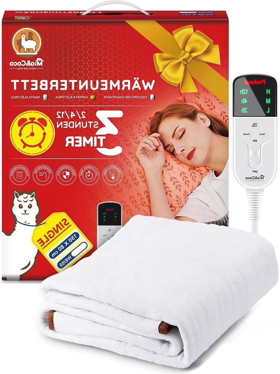 Elektrisch Dekentje - Verwarmde Deken - Lekker Warm Blijven - Snelle Opwarming - 150 x 80 cm - Wit