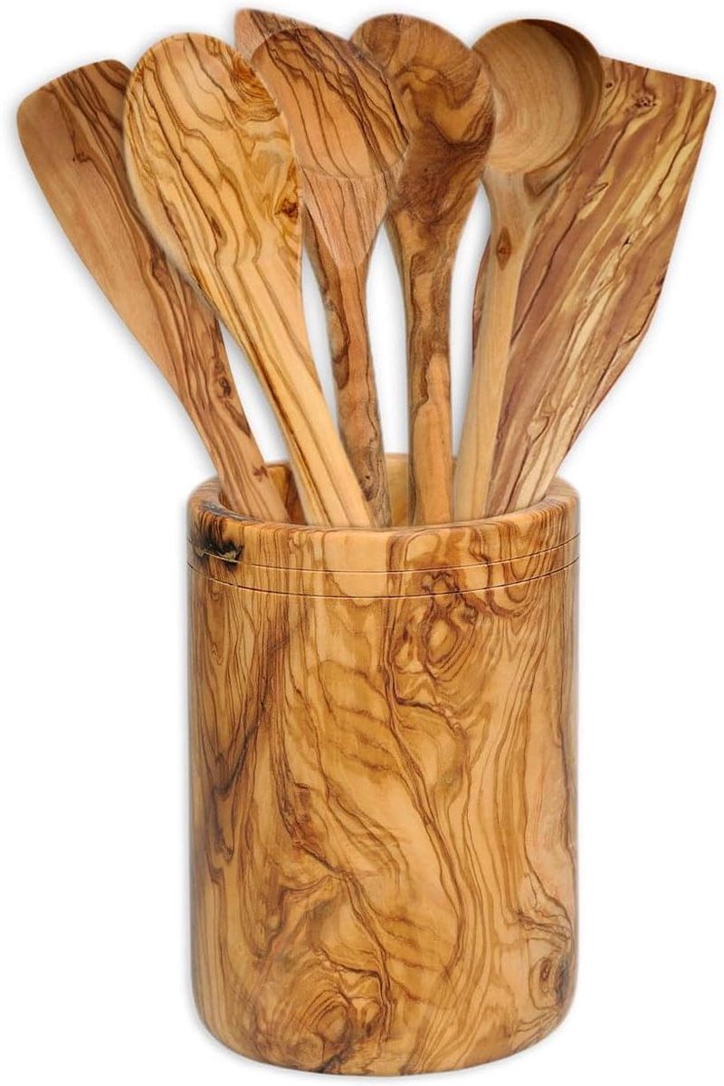 Set van 6 Kleine Keukenaccessoires van Olijfhout