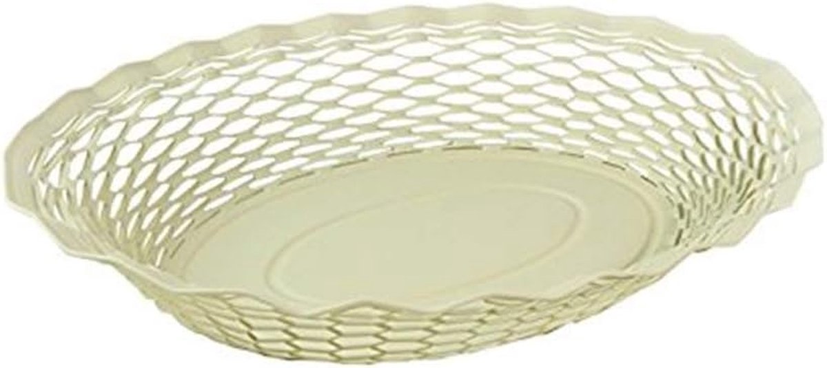 Broodmand - Broodtrommel - Vers Houden Brood - Vintage Oval Design - 30 x 24 cm - Beige