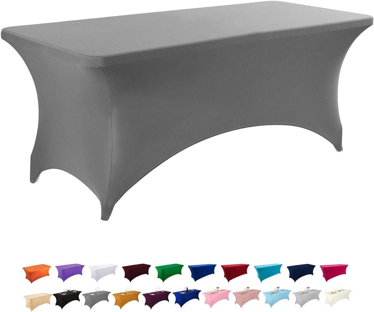 Tafelhoes Set - Beschermhoes Tafel - Feestelijke Decoratie - Stretchmateriaal - 4 Stuks 6FT - Grijs