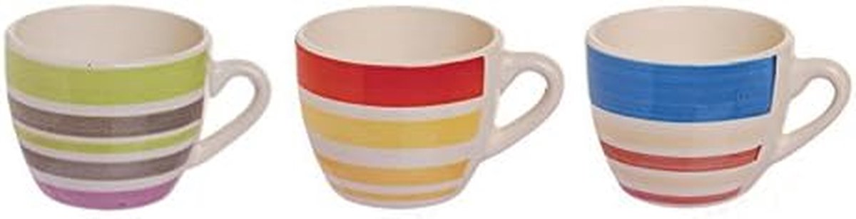 Koffiemok - Cappuccinokop Mok - Genieten van Koffie - Handbeschilderd Decor - 200 ml - Meerkleurig