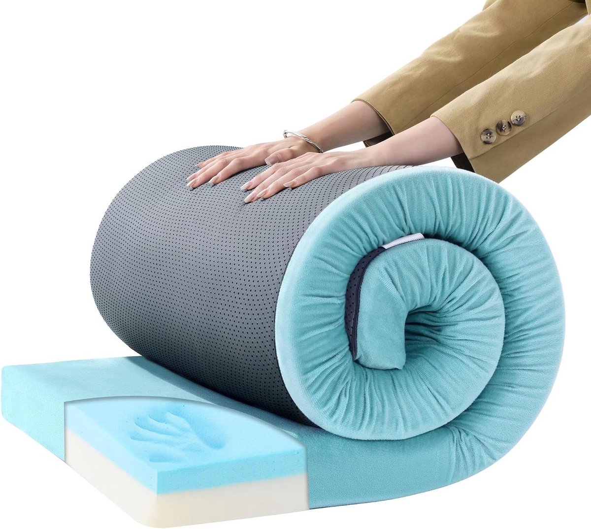 Kampeer Matras - Slaapmat Kampeerbed - Buiten Slapen - Extra Dikke Schuimlaag - 7.5 cm dik - Hemelsblauw