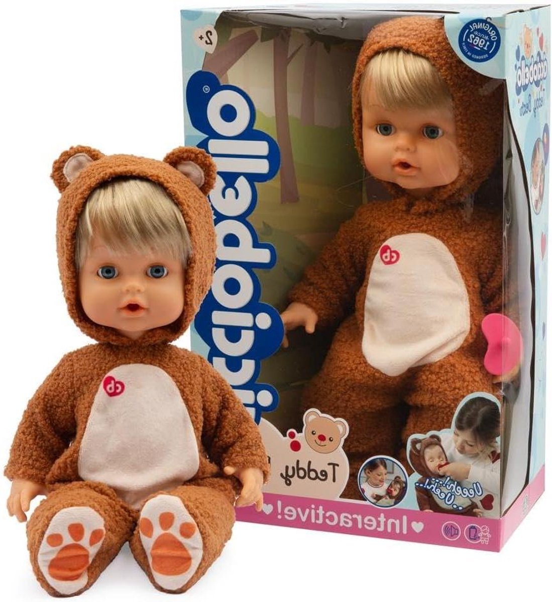 Interactieve pop - Knuffelpop Baby - Kinderen Spelend Leren - Echte Tranen Functie - 42 cm - Meerkleurig
