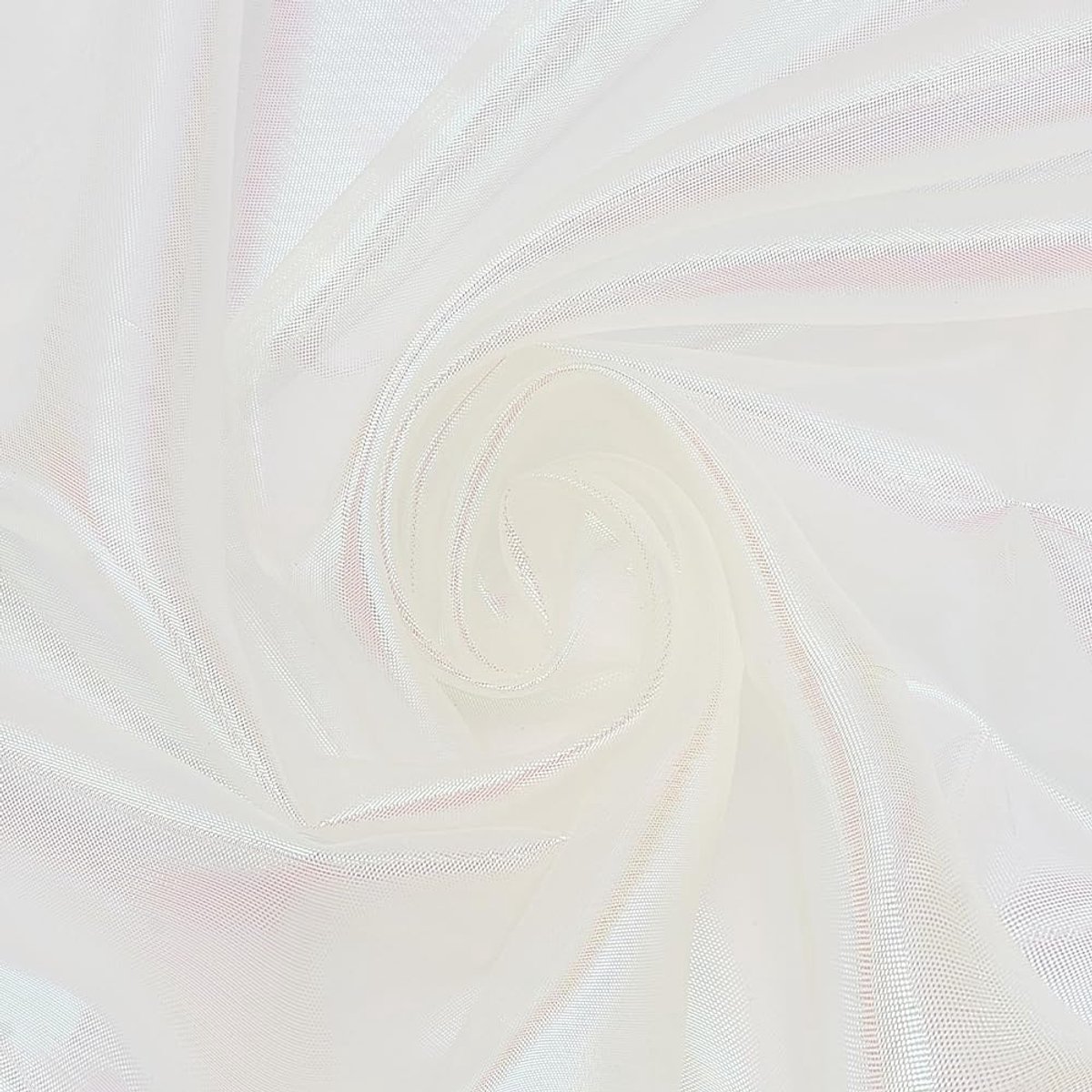 PandaHall 4 m doorschijnende iriserende organza stof 59 inch brede magische holografische gaasstof glanzende stof voor kostuum raamjurk fotografie achtergrond feest bruiloft decor, wit