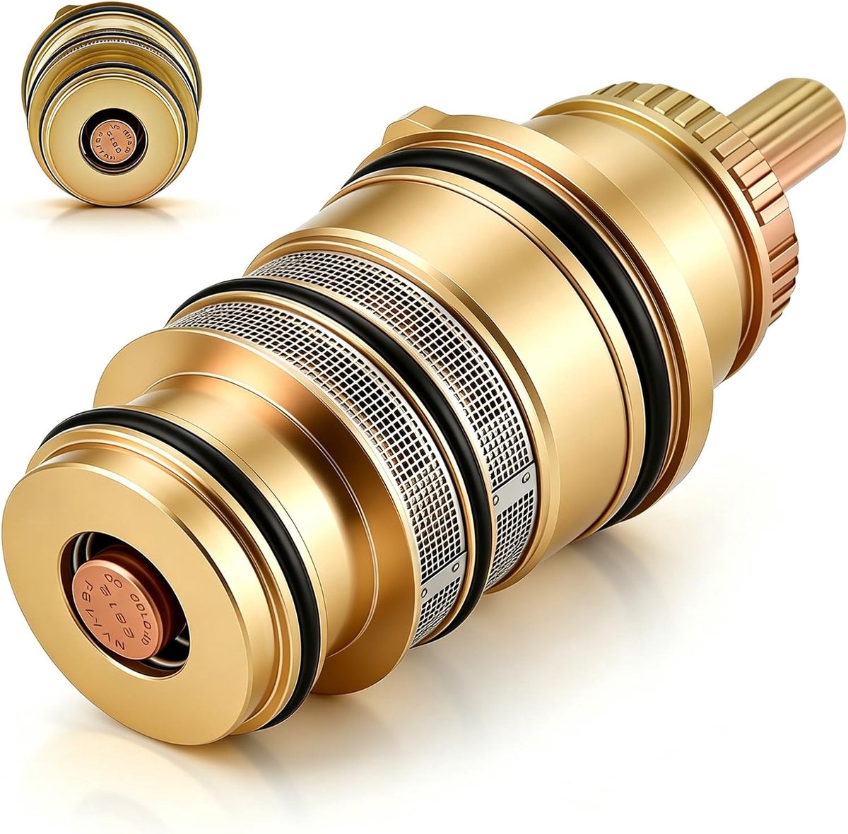 98282000 Temperatuurregelaar van messing, 3/4 inch, geschikt voor Hansgrohe Ecostat thermostaatpatroon, reserveventiel voor badthermostaat met twee en drie gaten