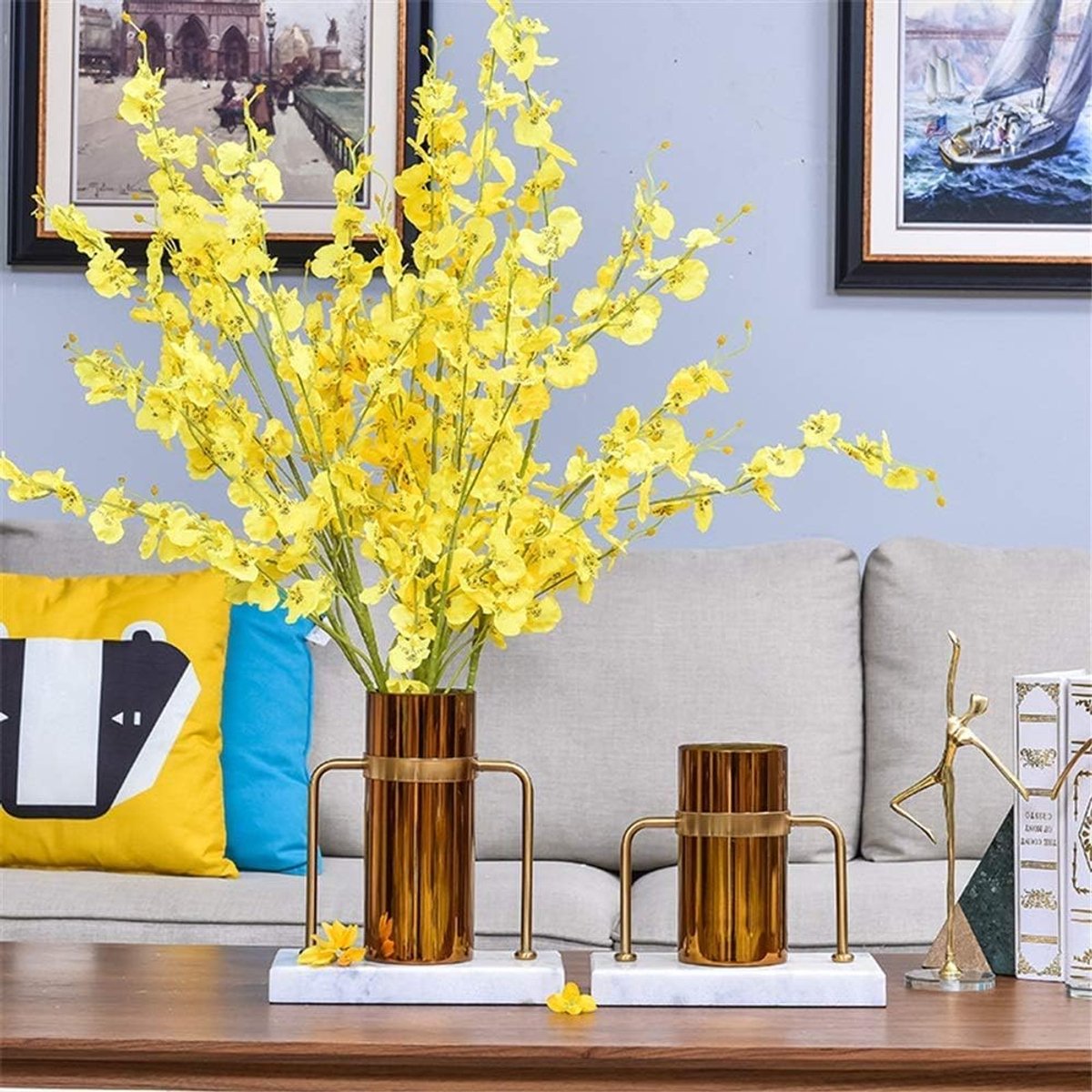 kantoor party bruiloften decor essentiële enkele bloem licht gewicht knop corrosieweerstand speciale gelegenheden ijzeren woondecoratie bloem vaas (Color : As Picture, Size : Small)