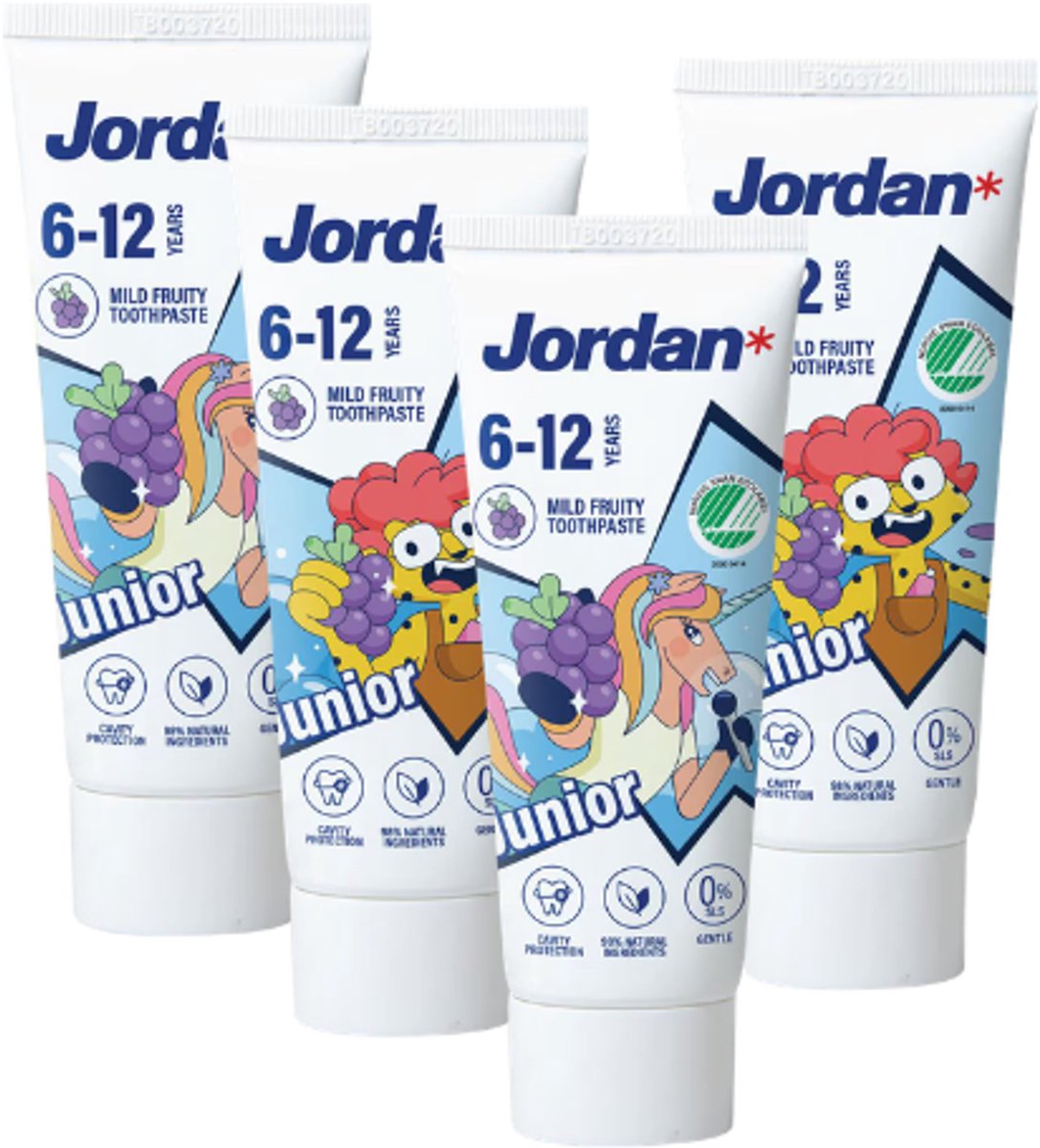 Jordan Tandpasta Junior 6-12 jaar - 4 x 50ml - Voordeelverpakking