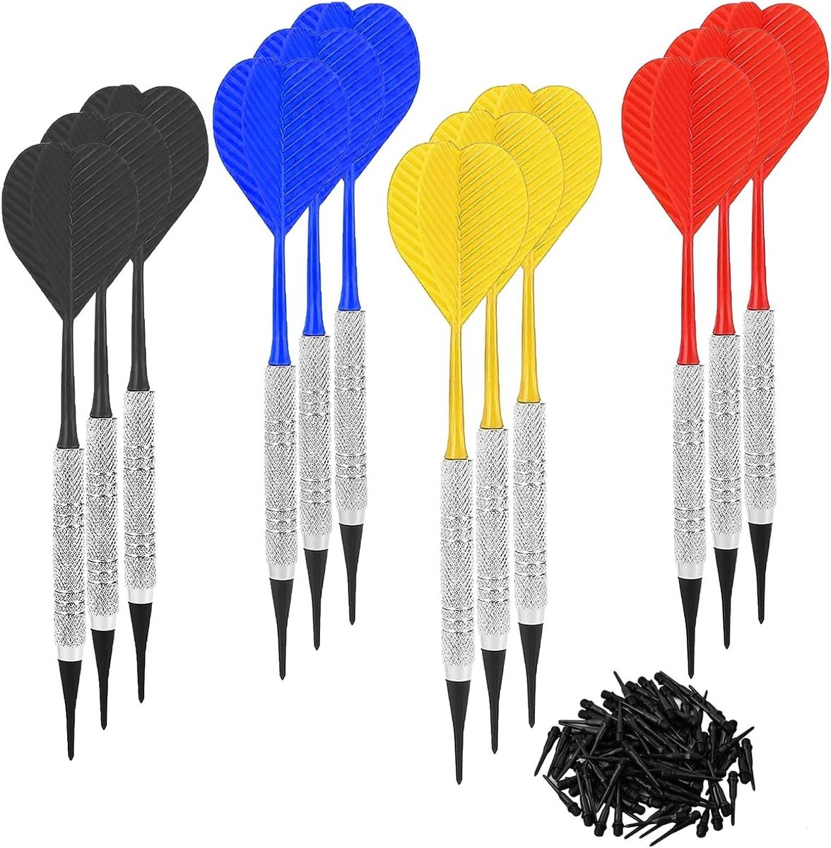 Dartpijlen Set - Zachte Darts - Thuis Spelen - Duurzaam IJzeren Lichaam - 12 Stuks - Multi-color