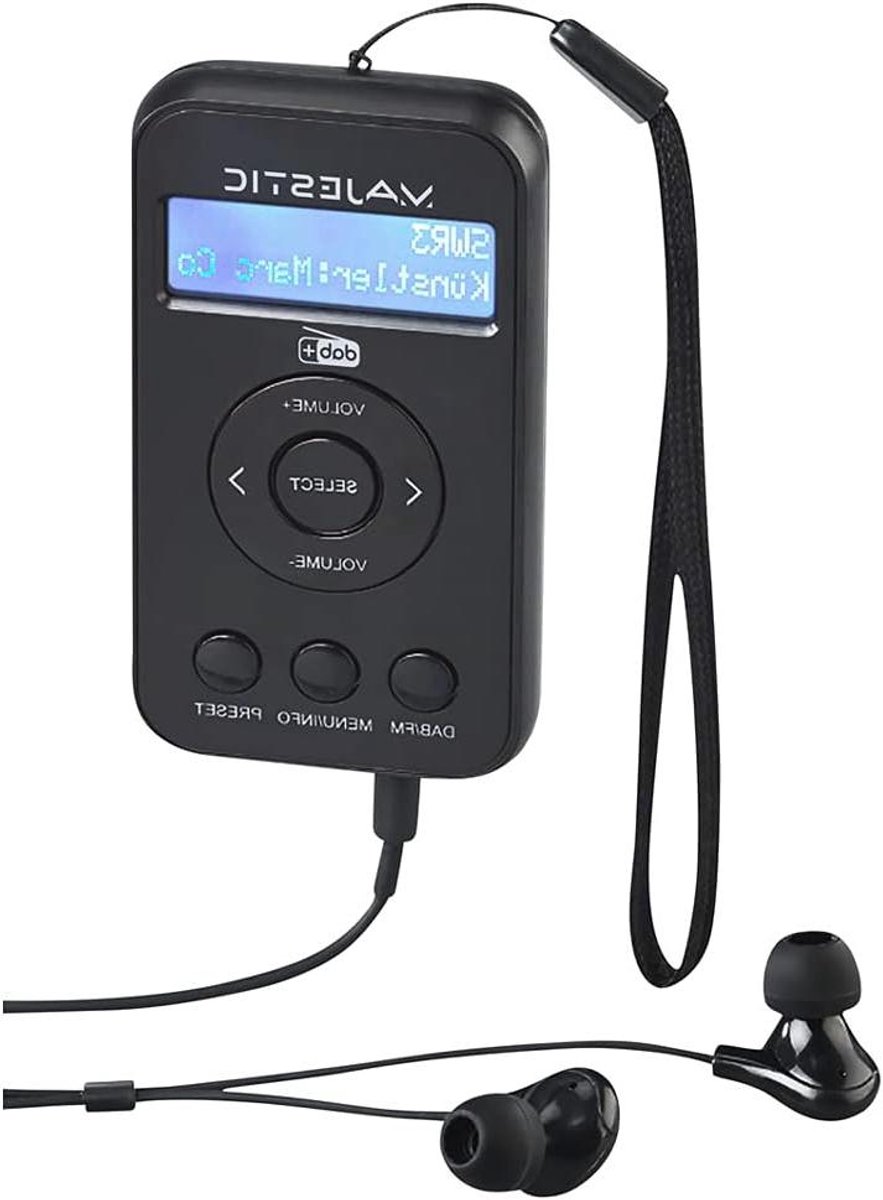 Draagbare Radio - DAB FM - Muziek Luisteren - Oplaadbare Accu - 5x9cm - Zwart