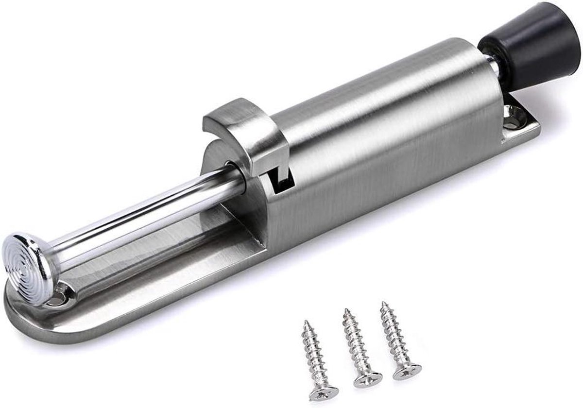 Deurstopper - Deurhouder - Ventilatie - Voetbediening - 197 cm - Zilver