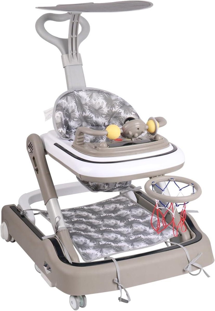 Baby Loopwagen - Loopstoel Activiteit - Baby Ontwikkeling - 2-in-1 Design - 6-18 Maanden - Kaki