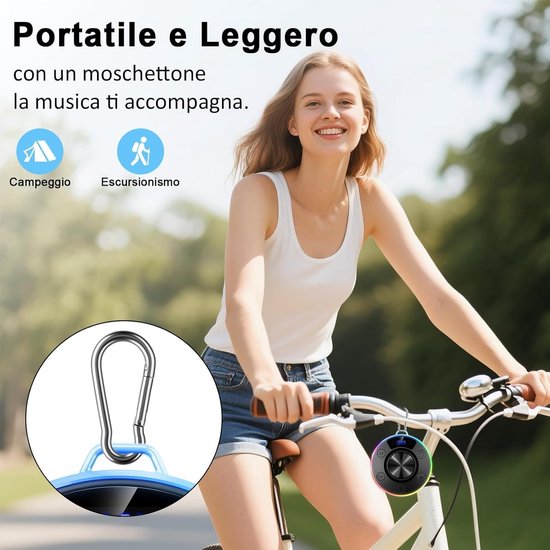 KZQ Draagbare Bluetooth douchespeaker met haak en zuignap - IPX7 waterdicht met digitaal tijddisplay - Kristalhelder geluid voor badkamer en outdoor - Zwart — afbeelding 2