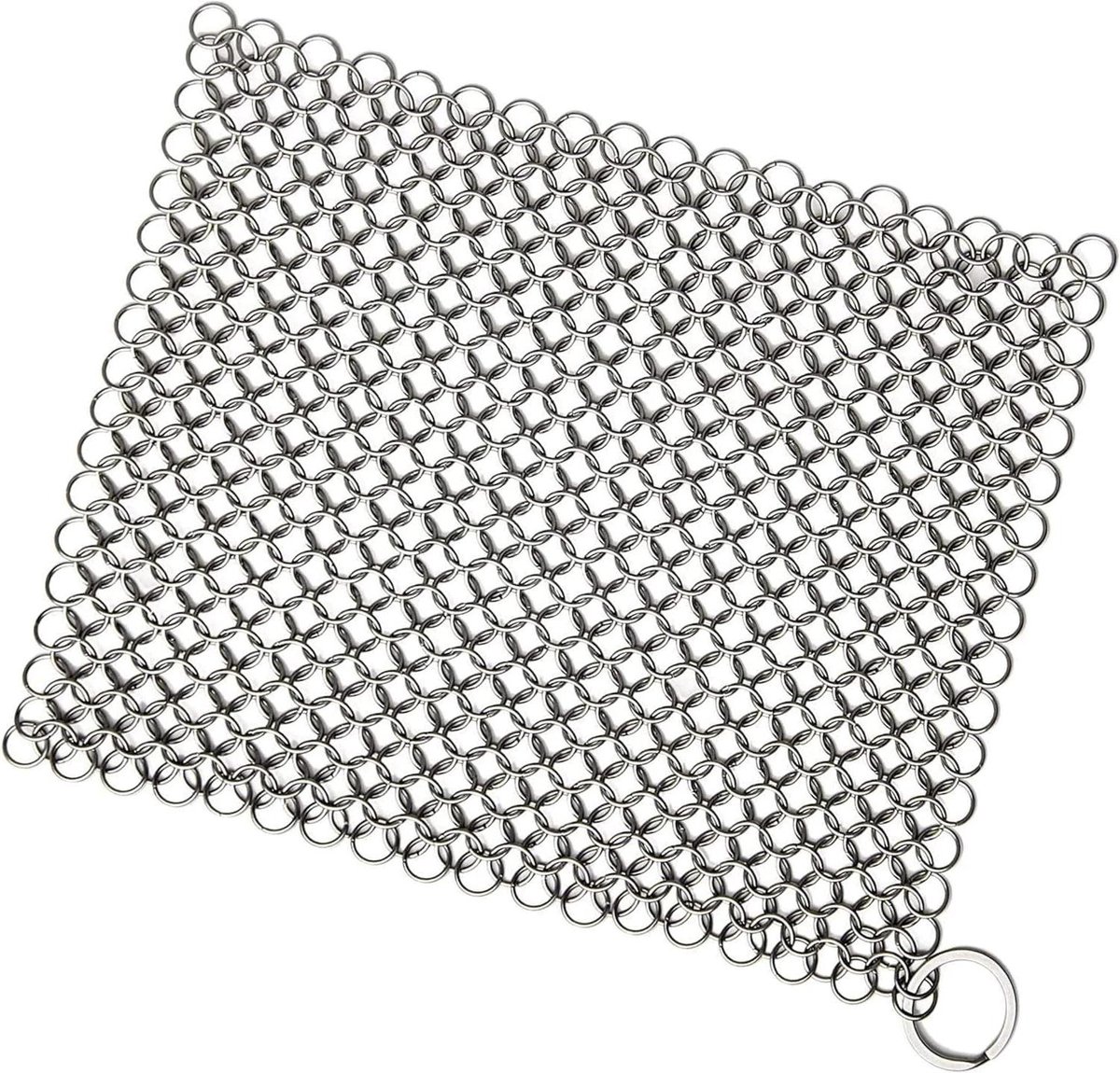 Gietijzeren Schoner - Roestvrij Staal - Kookgerei Reinigen - Duurzaam Ontwerp - 20x15 cm - Zilver
