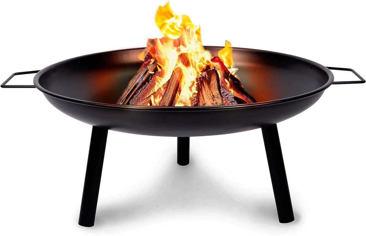 Vuurschaal Buiten - Buitenhaard Schaal - Terras Verwarmen - Robuust Stalen Frame - Ø 60 cm - Zwart