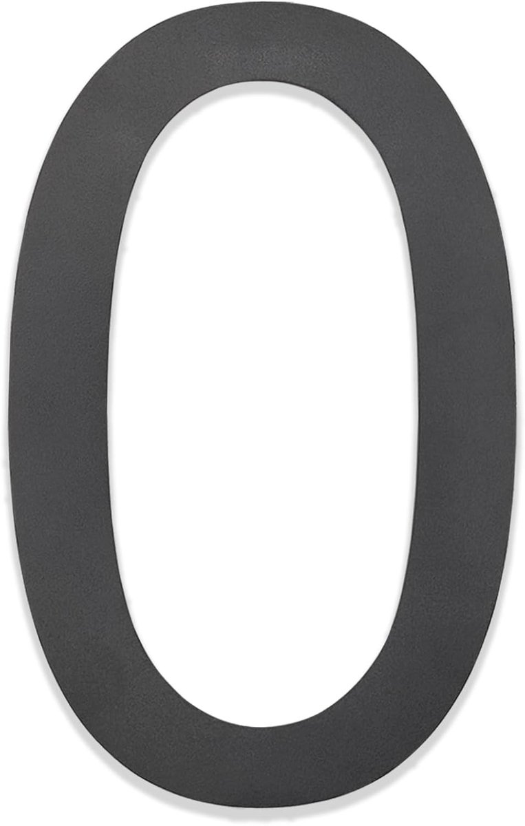 huisnummer antraciet RAL 7016, antracietgrijs, fijn gespoten structuur, nummer roestvrij staal, hoogte 20 cm - letter Arial - cijfer