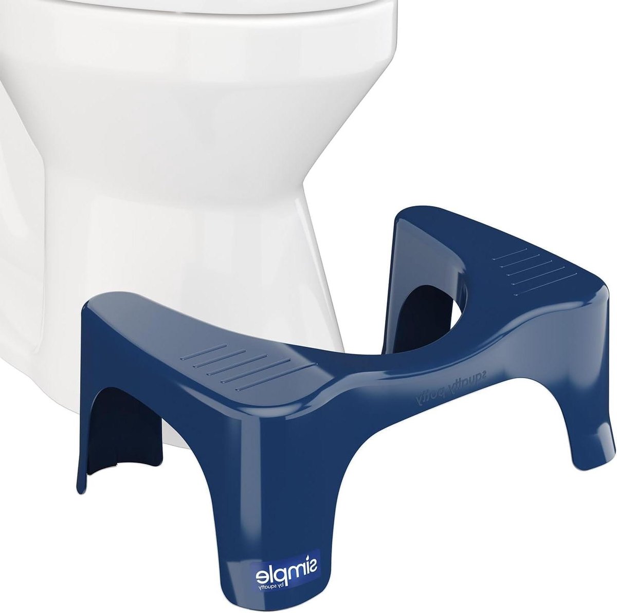 Toiletkruk - Badkamerkruk - Efficiënte eliminatie - Arts aanbevolen ontwerp - 7 inch hoogte - Blauw