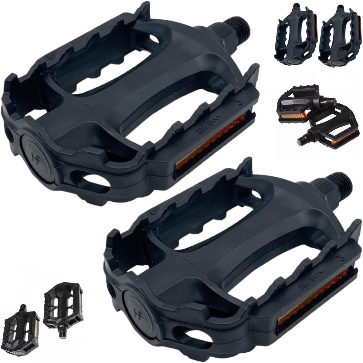 Fiets Pedalen - Reserve Onderdelen - Fietsen Onderhouden - Versterkt Polymer - 9/16 Inch - Zwart