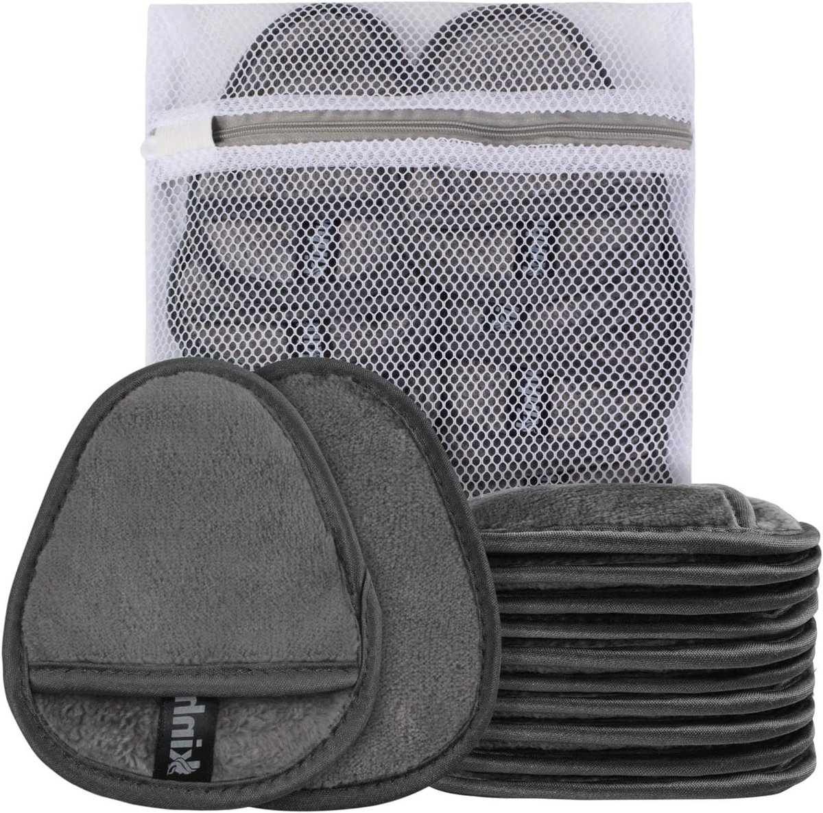 Make-up Remover Pads - Herbruikbare Pads - Gezichtsreiniging - Super Zacht Microvezel - 12 Stuks - Grijs