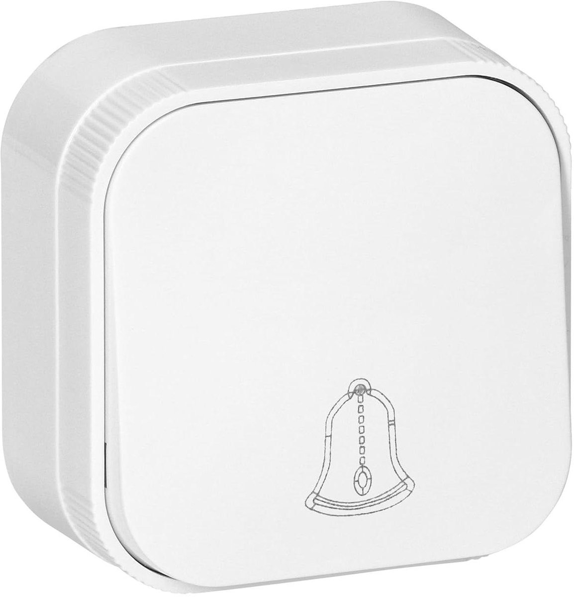 Drukknop Deurbel - Belknop - Toegangscontrole - Directe Installatie - 64 x 64 mm - Wit