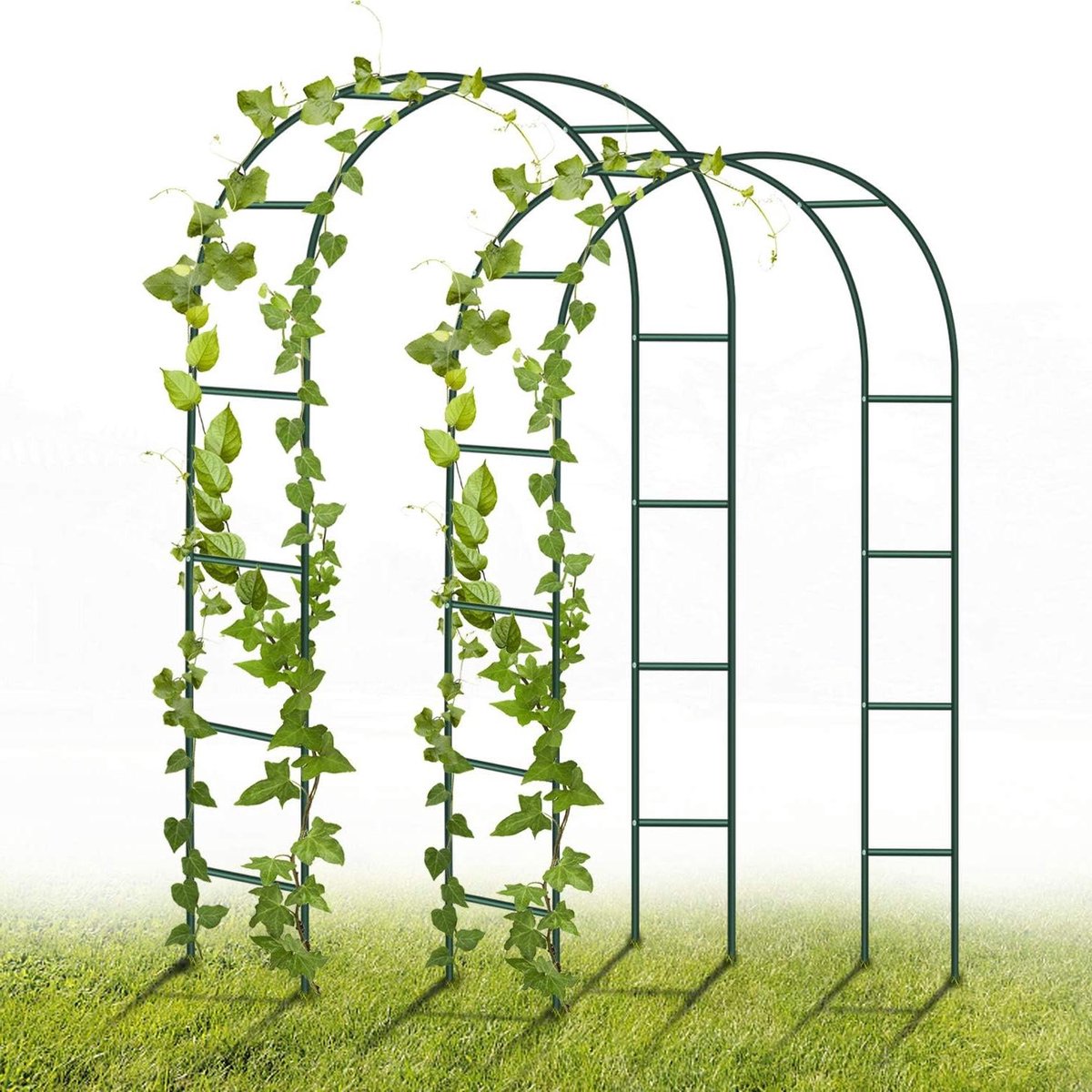 Rozenboog Metaal - Tuinboog Decoratie - Planten Ondersteunen - Weerbestendig Staal - 240 x 140 cm - Groen
