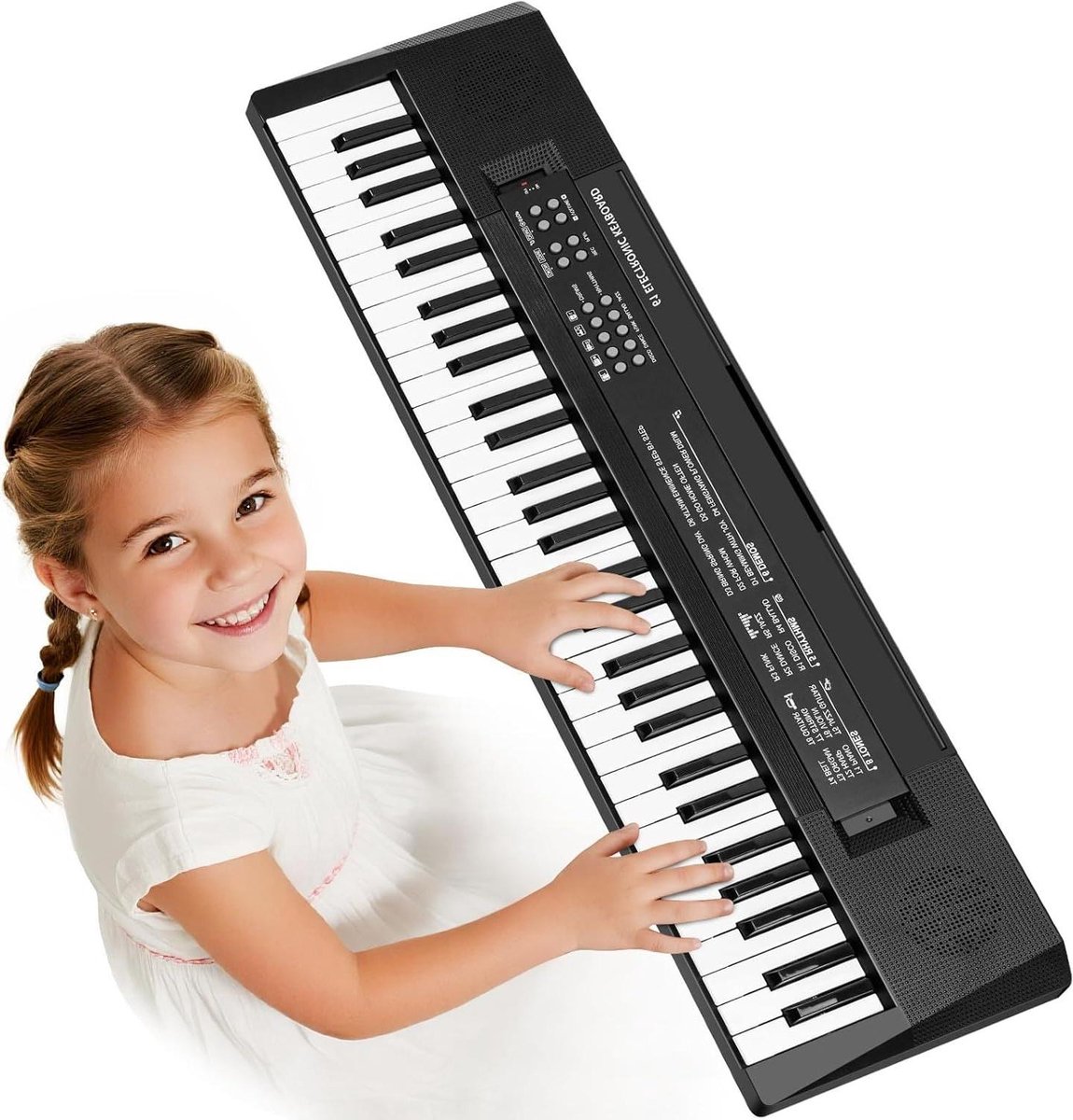 Keyboard Voor Kinderen - Muziek Speelgoed - Muziek Leren - 61 Toetsen - 70 x 18 x 3 cm - Zwart