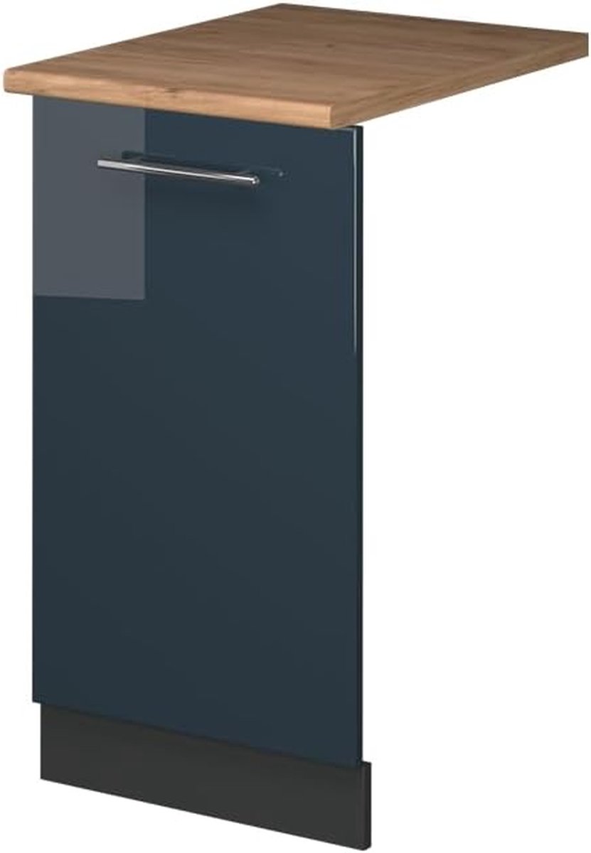 Vaatwasserfrontpaneel Keukenfront Paneel Keuken Inbouwen Soft-close Scharnieren 45 cm Donkerblauw Hoogglans