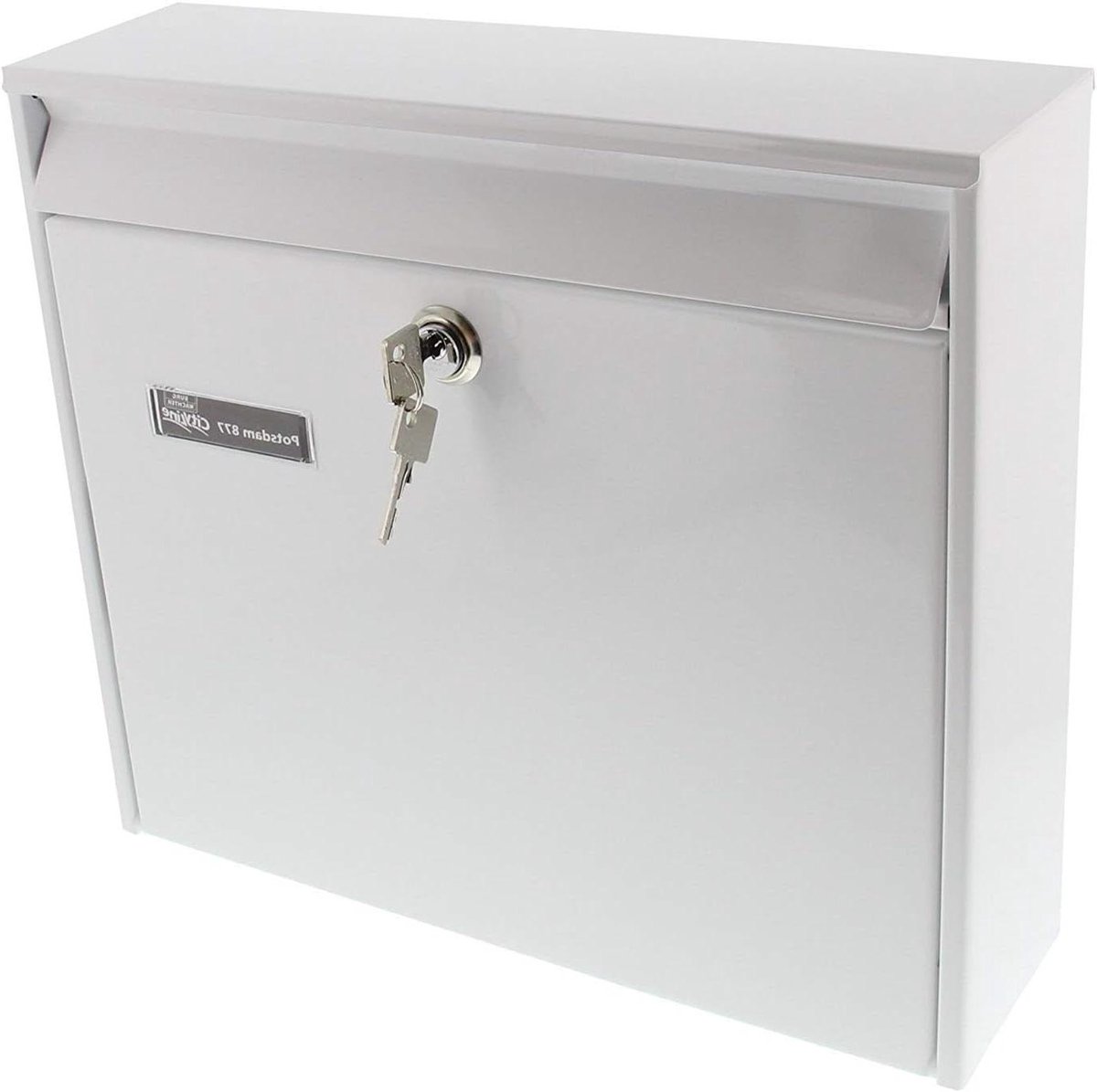 Brievenbus Staal - Postkast Buiten - Post Ontvangen - Made in Germany - 322x362x100 mm - Wit
