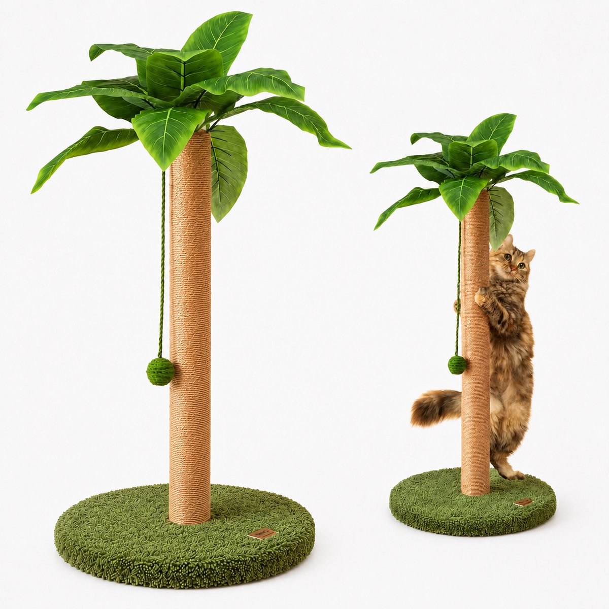 Bol.com Krabpaal Château Animaux - 85 cm- Kattenboom - Groen & Bruin - Kattentoren - Kattenpaal aanbieding