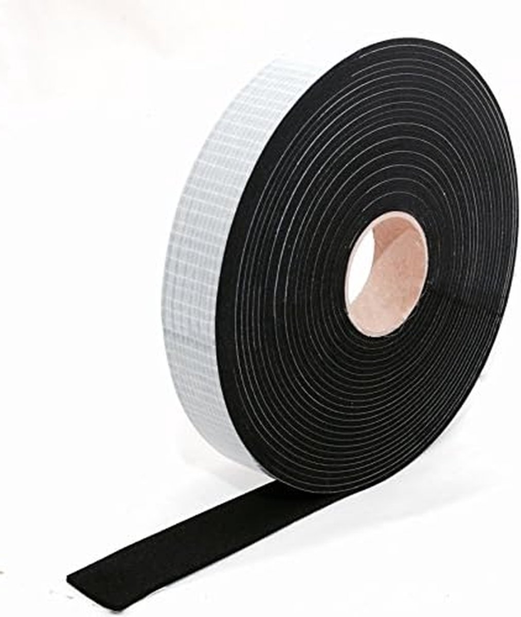 EPDM Afdichttape - Schuimrubber Tape - Waterdicht Afwerken - Gesloten Cellen Structuur - 15mm x 5mm - Zwart