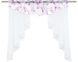 Vitrage Gordijn - Raamgordijn Voile - Raam Decoratie - Met Plooien - 80 cm Breed - Wit