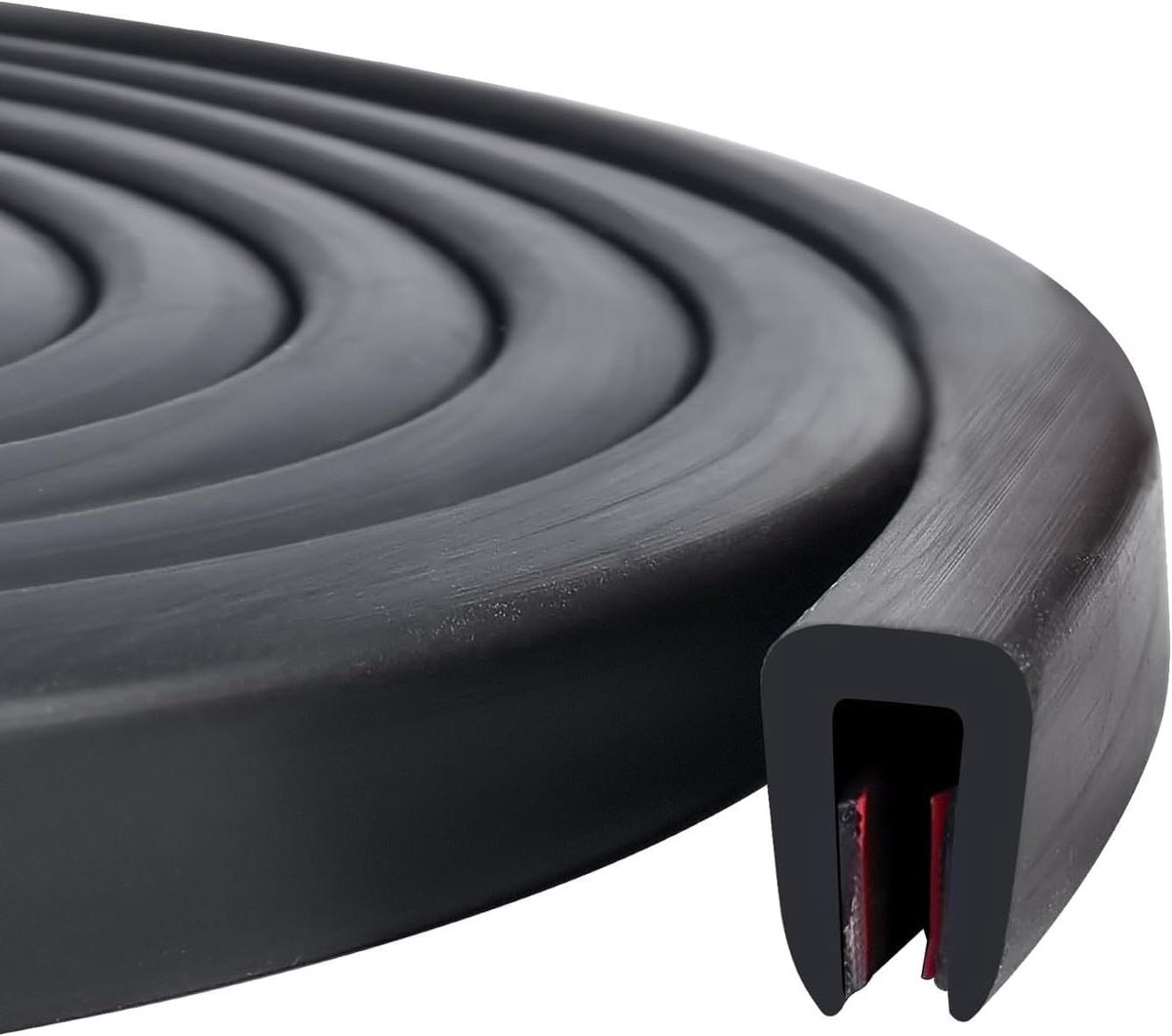 Randbeschermingsprofiel EPDM - Rubberen afdichting U-profiel - Randbescherming platen - Zelfklevend sterk hechtend - 3mm x 6m - Zwart