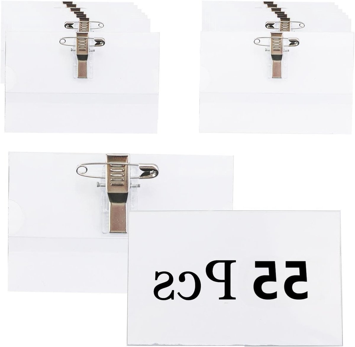 Naam Badgehouders - ID Kaarthouders - Identificatie Tonen - Transparant PVC - 90 x 56 mm - Transparant