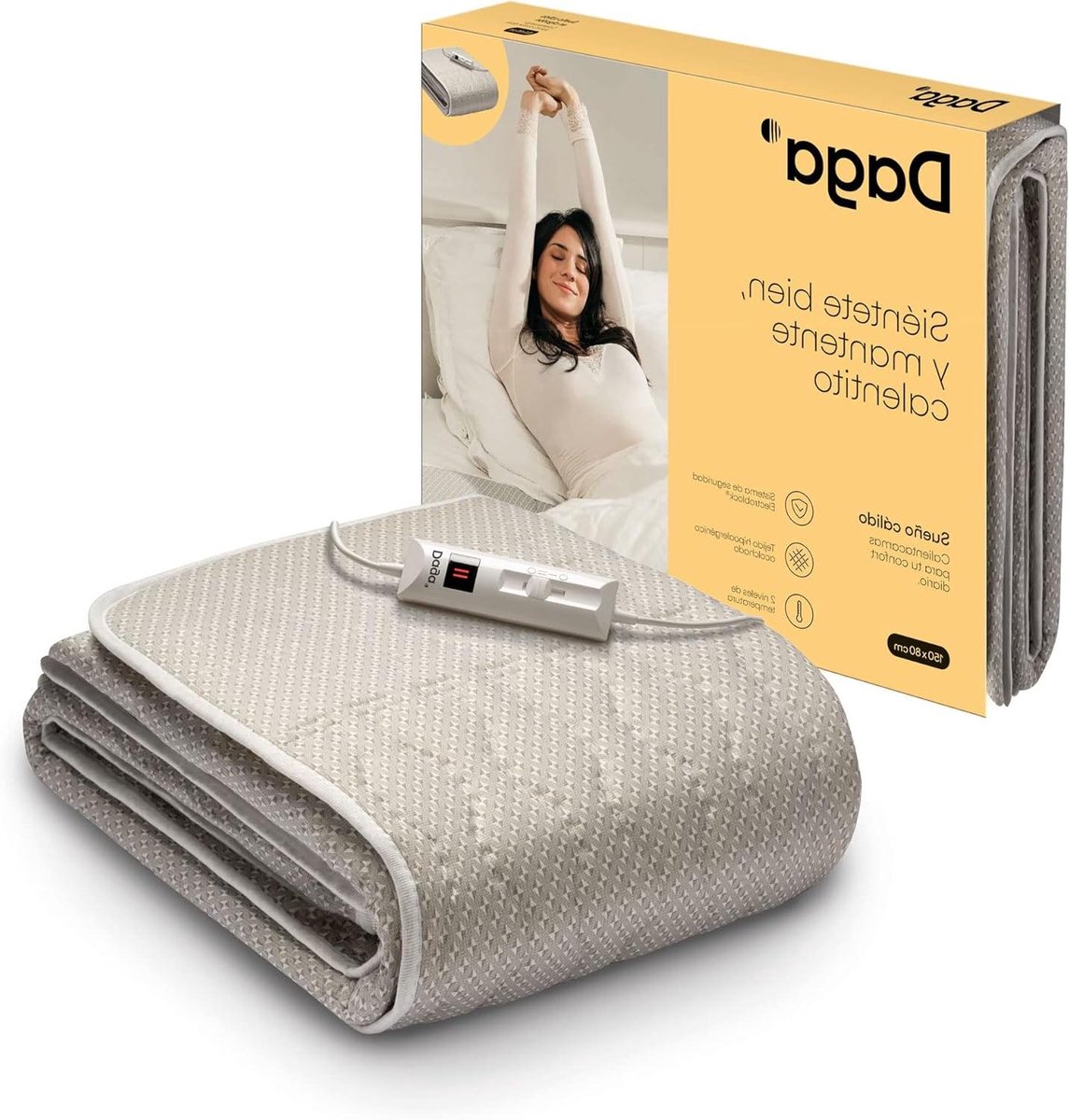 Elektrische Bedwarmer - Verwarmde Deken - Warm Slapen - Electro Block Systeem - 150 x 80 cm - Beige