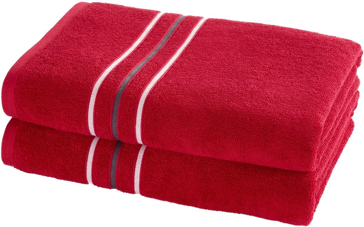 Moodit Douchelaken Empress - Deep Red - set 2 st. - 70 x 140 cm - 100% Katoen