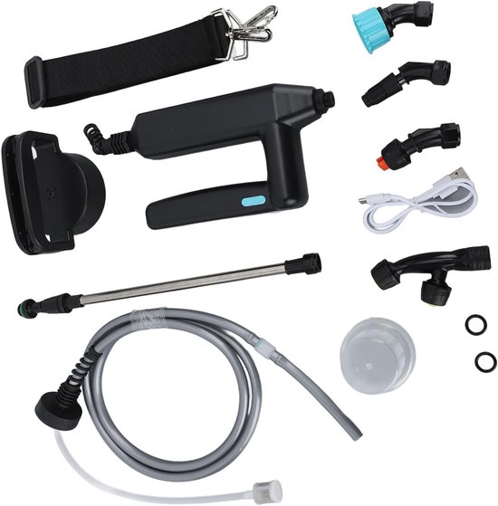 Draagbare 8L Accu Spuit met 4 Spuitkoppen, Oplaadbare USB Handgreep en Uittrekbare Stang voor Onkruidbestrijding en Tuinonderhoud — afbeelding 4