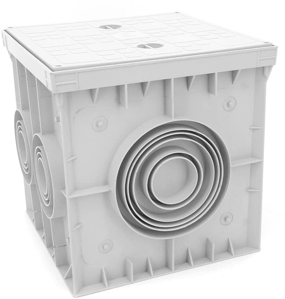 Inspectieschacht - Controleschacht Afvoerput - Tuin en straat onderhoud - IP55 bescherming - 300 x 300 mm - Grijs