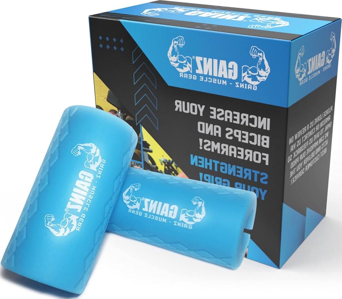 Dikke Handvatten - Grip Versterkers - Kracht Training - Verhoogt Biceps Activatie - 2 stuks - Blauw