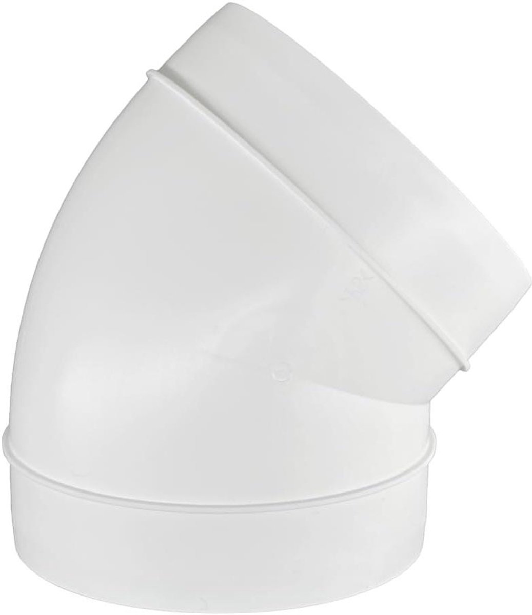 Buisbocht Afvoerbuis - Ventilatie Hoek - Afzuiging Monteren - Duurzaam PVC Materiaal - Ø 125 mm - Grijs
