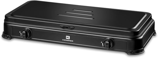Draagbaar Tweepits Gasfornuis - Camping & Buiten Koken - 2600W Zwart van Merkloos — afbeelding 3